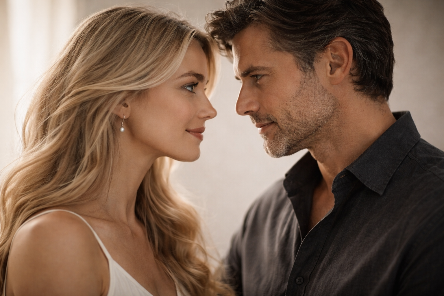 Dos miradas adultas que se encuentran en silencio, el equilibrio entre lo masculino y lo femenino tomando forma