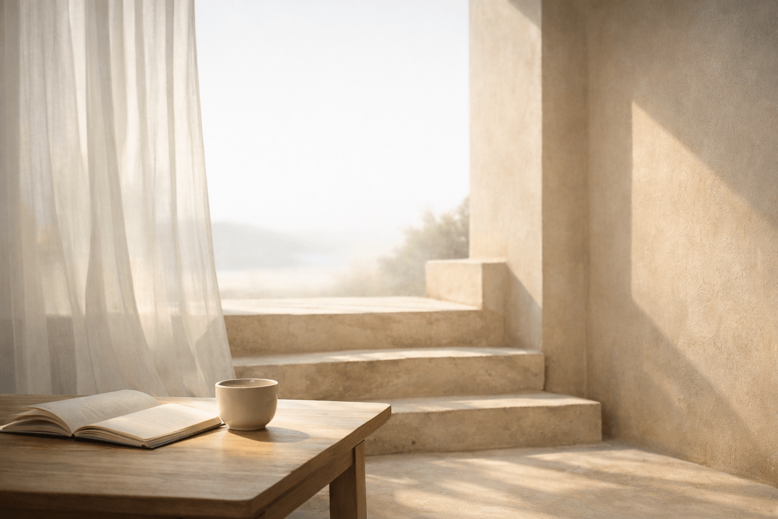 Mesa de trabajo con cuadernos, manuscritos y luz cálida, escena que representa el proceso creativo del libro Amazonas.