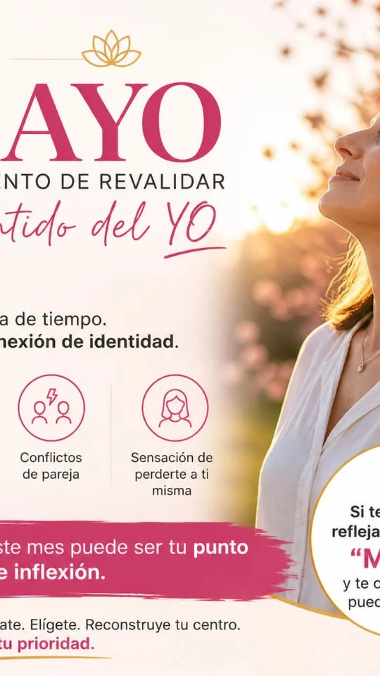 Mayo no es “otro mes más”.Es el punto donde muchas mujeres empiezan a notar algo incómodo:👉 Siguen funcionando… pero ya no se reconocen.Trabajo, hijos, pareja… todo sigue en marcha.
Pero por dentro aparece:– Cansancio mental constante
– Irritabilidad en casa
– Sensación de estar perdiéndose a sí mismasY aquí está la realidad que pocas quieren mirar:No es falta de tiempo.
Es desconexión de identidad.Mayo es un buen momento para hacer una pregunta incómoda:👉 ¿Estoy viviendo desde quien soy… o desde lo que esperan de mí?Porque cuando esa respuesta no es clara, aparecen:
– Conflictos de pareja
– Culpa constante
– Sensación de no llegar a nadaY no, esto no se arregla con “descansar más” o “organizarte mejor”.Se arregla reconstruyendo tu centro.Ese es el trabajo real.Si este mes quieres dejar de sobrevivir y empezar a sentir claridad otra vez, empieza por aquí:Detecta qué parte de ti estás ignorando
Identifica qué estás sosteniendo por inercia
Decide qué ya no tiene sentido mantenerSin esto, mayo será igual que abril.Con esto, puede ser el punto de inflexión.—Si te has visto reflejada, dime “MAYO” y te explico cómo trabajo este proceso en profundidad.#mujeresprofesionales
#miradainterior