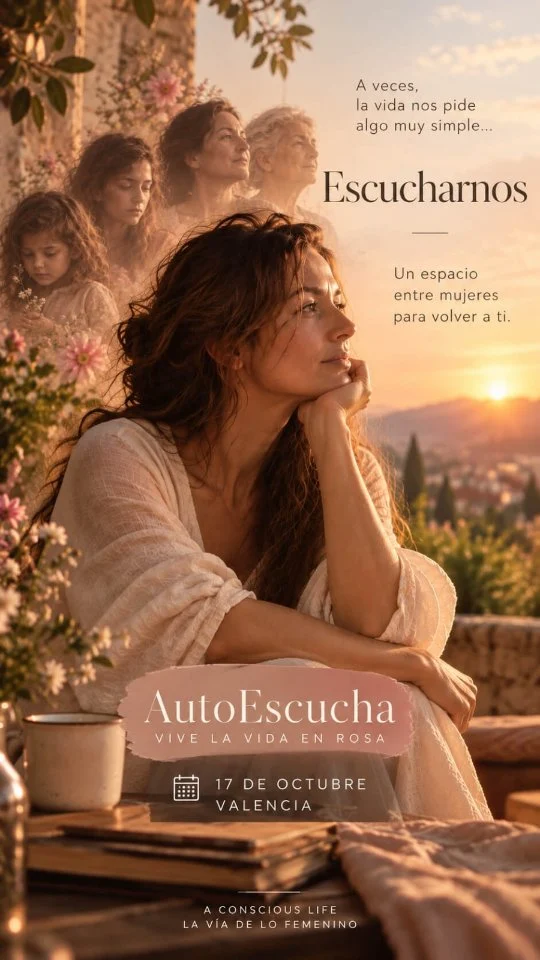 Hay momentos en los que no necesito hacer más.Necesito escucharme.Escuchar lo que mi cuerpo lleva tiempo diciendo.
Lo que ha cambiado en mí.
Lo que todavía no sé nombrar.Y, a veces, hacerlo junto a otras mujeres abre un espacio distinto.
Un lugar donde no tengo que llegar con respuestas.
Donde puedo simplemente estar, escuchar y reconocerme.🌸 AutoEscucha · Vive la Vida en Rosa es ese espacio.Un encuentro entre mujeres para detenernos un momento y acercarnos a lo que está vivo en nosotras.El 17 de octubre volvemos a encontrarnos presencialmente en Valencia.Si sientes curiosidad, te invito a descubrir AutoEscucha.
Quizá haya algo aquí que también hable de ti. ♀️#AutoEscucha #SerMujer #LaVíaDeLoFemenino #ConcienciaVivida